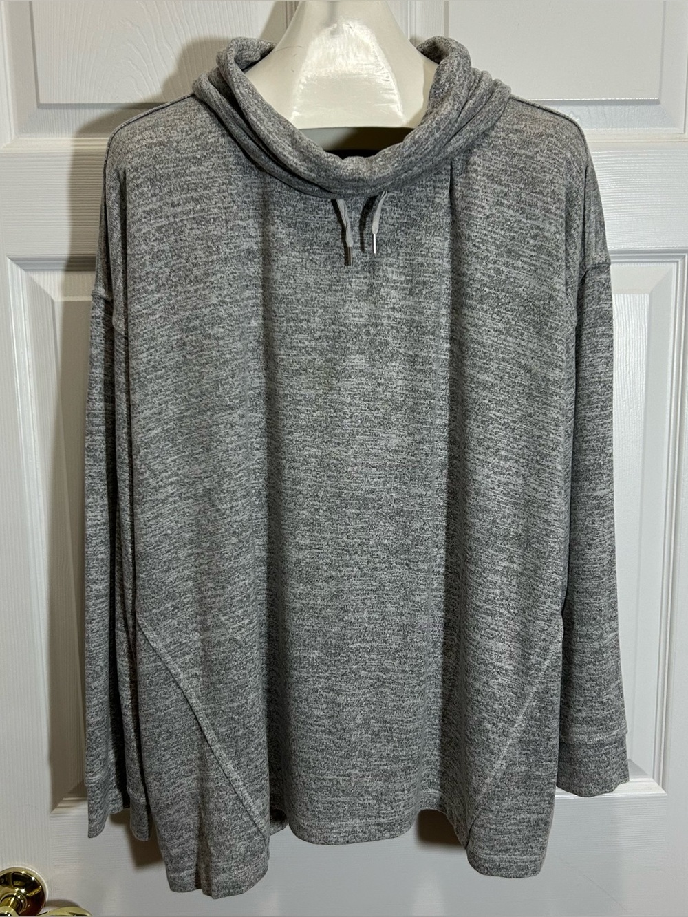 Chico's Heather Gray Funnel Neck Pullover